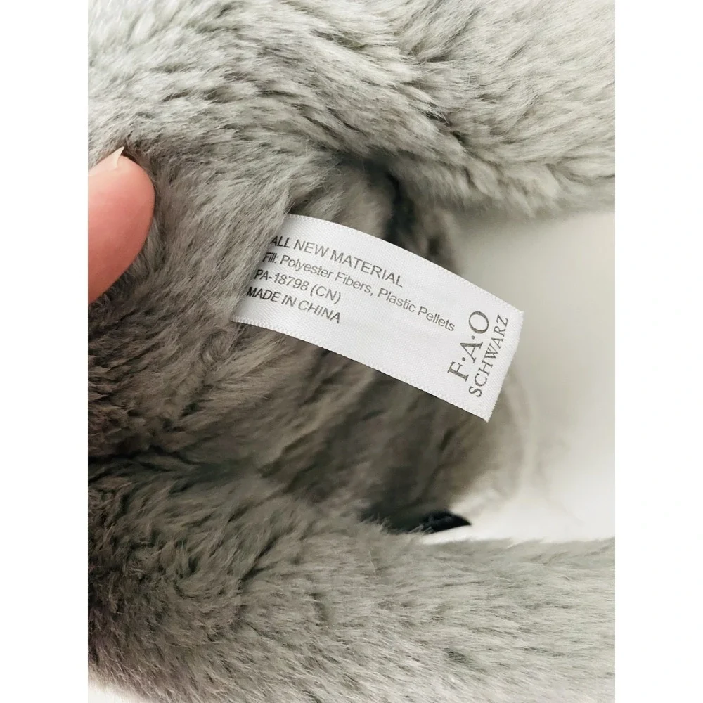 FAO Schwarz Gray Elephant Plush Laying Down Floppy Stuffed Animal 2018